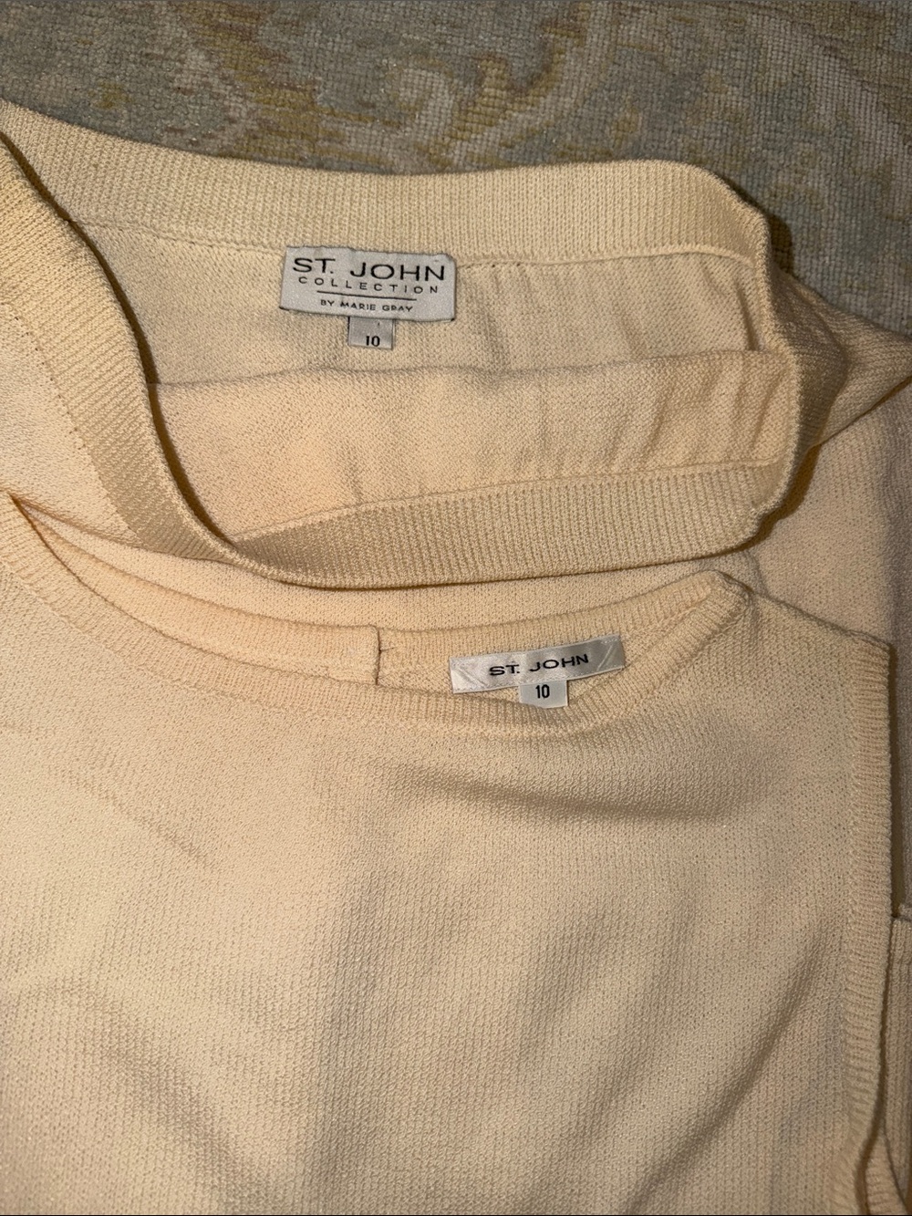 St. John Soft Cream Knit Two-Piece Set - Picture 3 of 3